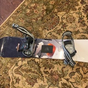 50” snowboard and bindings